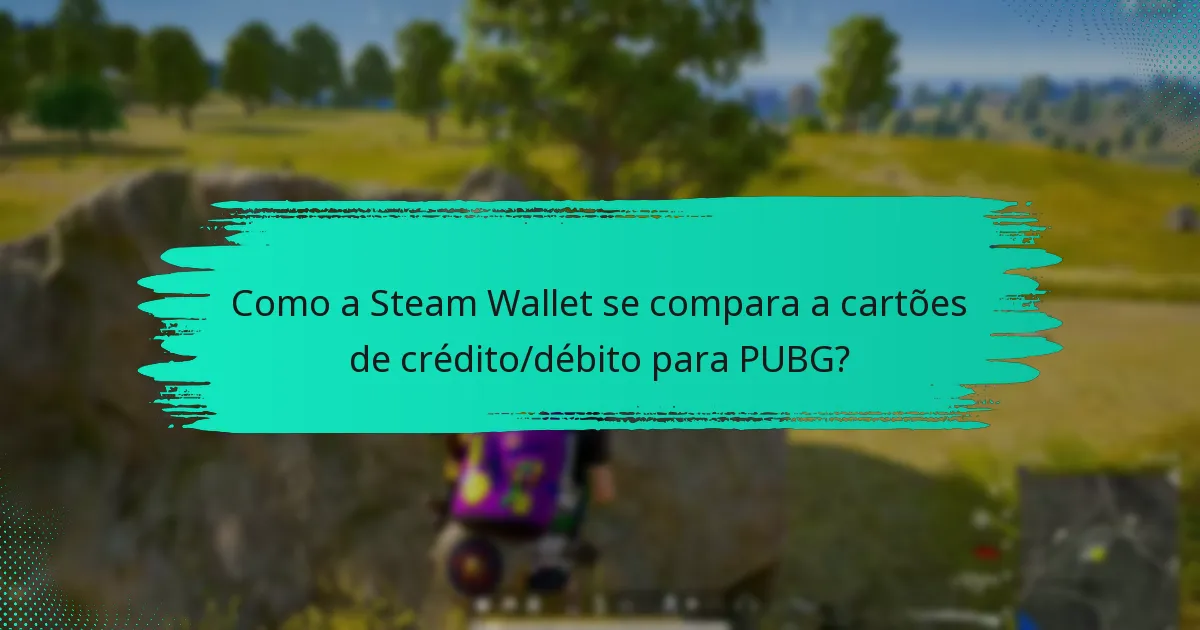 Como a Steam Wallet se compara a cartões de crédito/débito para PUBG?