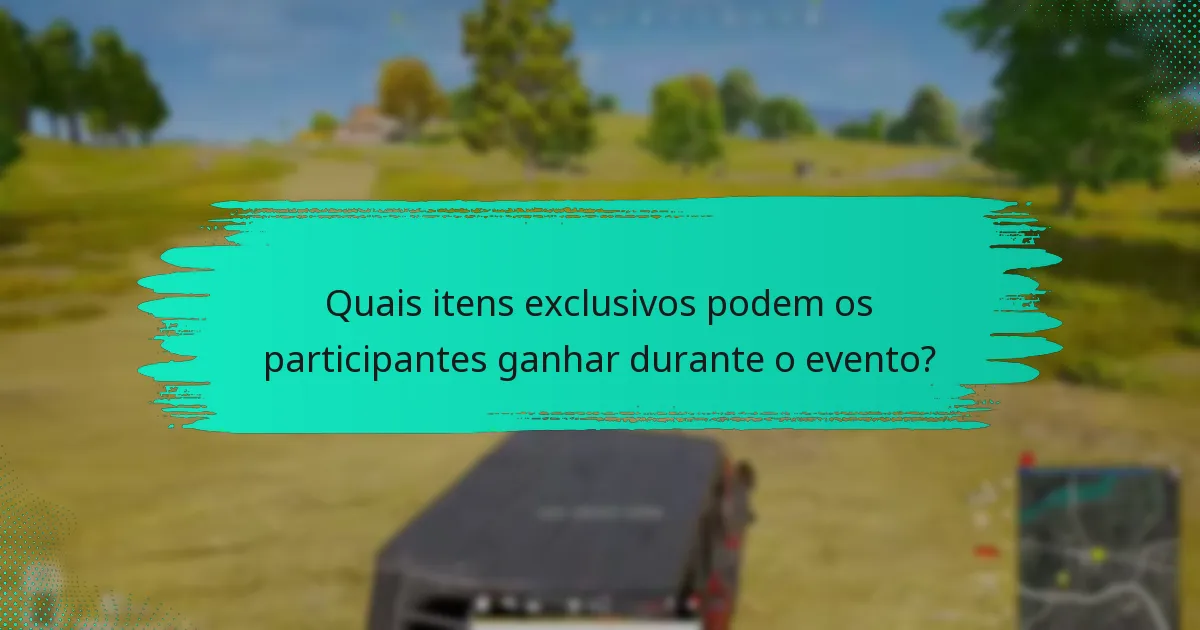 Quais são as recompensas específicas do evento ligadas à participação?